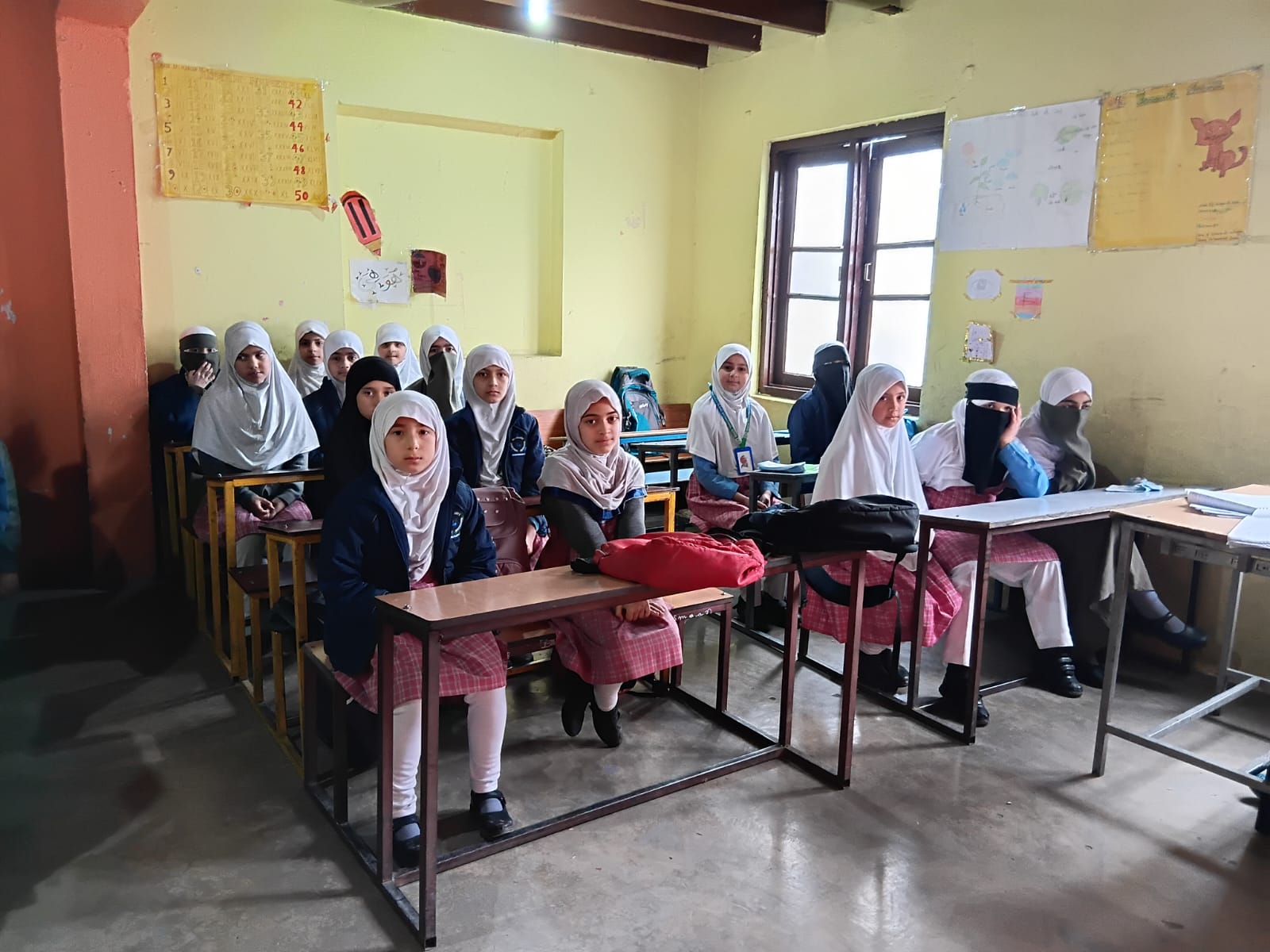 Students learning in a school environment